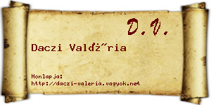 Daczi Valéria névjegykártya